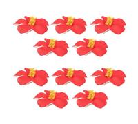 Garneck 10pcs Red Artificial Hibiscus Hair Clips with Strong Grip and Lifelike Petals, Eva and Iron Material Floral Barrettes for Women, for Casual Accessorizing and Photography