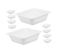 Garneck 10pcs Small Square Plastic Weighing Trays for Chemistry Lab Use Reusable Weigh Boats for Precise Sample Measurement in Medical and Research Applications