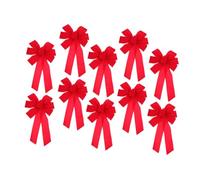 Garneck 10pcs Soft Velvet Bows Vivid Red Holiday Decorations for Weddings Parties Rustic Tree Ornaments Easy Hanging Christmas Wreath Embellishments