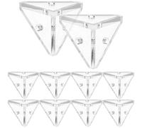 Garneck 10pcs Triangle Corner Bracket Acrylic Fastener with Screw Nut Set