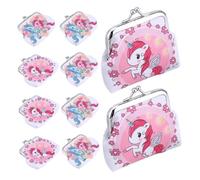 Garneck 10pcs Unicorn Coin Purse for Women Small Kiss with PVC Multiple Compartments for Coins Cash Cards Compact Stylish Change Purses for Birthday Party Favors and Everyday