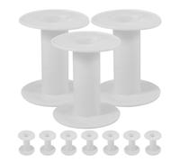 Garneck 10pcs White Plastic Empty Spools Thread Bobbins Large Ribbon Spool Holder for Embroidery Yarn Craft Sewing Wire Weaving DIY Supplies