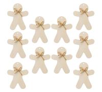 Garneck 10pcs Wooden Gingerbread Christmas Tree Ornaments Premium Eco-friendly Diy Hanging Decorations with Strings for Holiday Party Home Decor