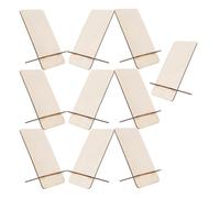 Garneck 10pcs Wooden Phone Stand for Desk - Unfinished Portable Wood Mobile Holder Detachable Design, Suitable for Tablets and Phones, Office and Home Desktop Organizer