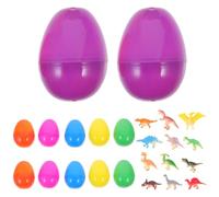 Garneck 12 Pcs Colourful Fillable Surprise Kid Easter Eggs with Prefilled Dinosaur Toy Plastic Filled Eggs for Boys and Girls Kids Easter basket Hunt