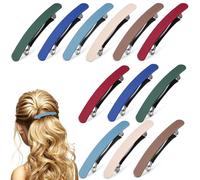 Garneck 12 Pcs Matte Hair Clips Spring Hair Clips Strong Hold Robust Plastic Material Women Assorted Color Stylish Design for Occasions