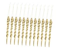 Garneck 12 Pieces Christmas Decoration Icicle Hanging Ornaments 13cm Simulation Icicle DIY Pendants Gold Electroplated Finish for Holiday Home Décor