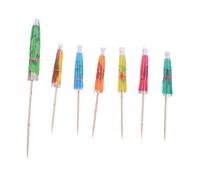Garneck 120pcs Tropical Miniature Cocktail Umbrellas with Sturdy Wood and Paper Construction for Drinks Cakes and Summer Party Decorations Vibrant Hawaiian Style Picks for Beach and