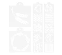 Garneck 12pcs Baking Stencil Set for Bread and Cake Decorating, Cookie and Cupcake Pattern Templates Birthday and Heart Designs, Bread Making Kit for Sourdough Bakers and Christmas Cookies