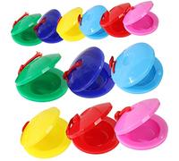 Garneck 12pcs Boys and Girls Finger Castanets Musical Instruments for Preschool Music Learning Plastic Percussion Toy for Toddlers Party