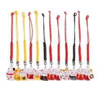 Garneck 12pcs Cat Bell Keychain Pendants with Silk Thread Adorable Cat Shape Bells for Clothing Accessories and Backpacks Easy to Suspend and Practical Charm Random Random Color