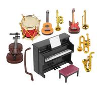 Garneck 12pcs Dollhouse Musical Instruments: 1:12 Scale Miniature Violin Piano Trumpet Saxophone Electric Guitar Tiny Instruments Set Musical Model for Xmas Party Mini House Room Succulent