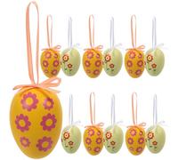Garneck 12pcs Easter Hanging Eggs Decorations Pastel Colored Egg Pendants Decorative Hanging Ornaments for Easter Tree Home Décor