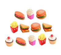 Garneck 12Pcs Fast Food Playset Realistic Plastic Cooking for Role Play Includes Burgers Hot Dogs and Fries Fun Kitchen Accessories for Develop Social Skills and Creativity