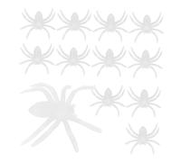 Garneck 12pcs Glow Dark Mini Plastic Spider Figurines Realistic Halloween Spider Props for Office Garden Decor Non-toxic for DIY Night Light Haunted House Accessories