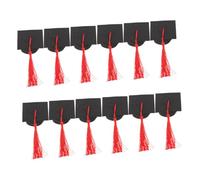 Garneck 12pcs Graduation Cap Cake Toppers Mini Hat Bottle Covers for Graduation Party Decorations Easy to Use Store for Celebrating Graduates and Milestones