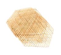 Garneck 12pcs Handmade Bamboo Mats Non-stick Decorative Food Placemats High Temperature Resistant Kitchen Dish Mats with Mesh Design for Hot Pads and Pot Holders