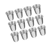 Garneck 12pcs Holy Communion Cups Stainless Steel Stackable Design Space-Saving Church Worship Vessels Metal Drinking Cups for Congregation Ceremony