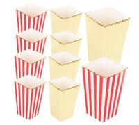 Garneck 12pcs Paper Popcorn Boxes with and Gold Trim Classic Popcorn Containers for Movie Night Party Snacks French Fries Serving Lightweight and Tear Resistant