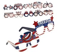 Garneck 12pcs Patriotic Paper Eyewear Fun Independence Day Glasses for Parties for Photo Props Celebrations for Family Gatherings Friend Events