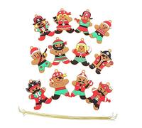 Garneck 12pcs Pirate Gingerbread Man Pendant Christmas Tree Ornaments for Christmas Hanging Decorations