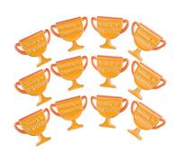 Garneck 12pcs Trophy Cup Brooch Pins for Students Zinc Alloy Recognition Badge Pin with Golden Finish, Motivation and Positive Affirmation, for Clothing Decoration on Jackets, Bags, Hats