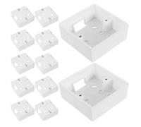 Garneck 12Pcs White 86 Type Single Gang Flush Mount Dustproof Switch Box Recessed Wall Socket Protection Case for Electrical Wiring Installation