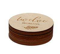 Garneck 12pcs Wooden Infant Discs Monthly Growth Photo Props Polished Smooth Surface Without Burr to Photograph Baby's Growth and Capture Memories