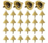 Garneck 150pcs Golden Bauble Caps Replacement - Christmas Ornament Tops - Plastic Hangers for Xmas Tree Porcelain Ceramic Glass DIY Craft Supplies 15cm Bauble Toppers