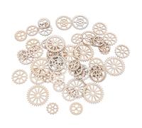 Garneck 150pcs Wooden Gear Wheels Unfinished Craft Wood Pieces for DIY Art Decoration Easy to Install Wooden Gears for Living Room and Bedroom Wall Decor