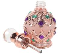 Garneck 15ml Rose Gold Portable Refillable Glass Perfume Bottle Spray Pump, Mini Travel Fragrance Dispenser for Essential Oils and Pocket Use