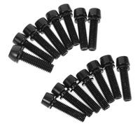 Garneck 15pcs Bike Stem Bolts Set with Washers Small 5x20mm Black Metal Screws for Bicycle Stem Replacement Cycling Bike Tapered Head Bolts Kit