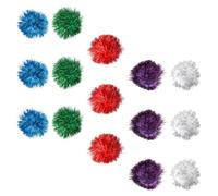 Garneck 15pcs Interactive Cat Sparkle Ball Kitten Playthings 5cm Ball-shape Home Cat Protects Furniture for Indoor Random Color