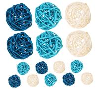 Garneck 15pcs Takraw Aromatherapy Ball Home Rattan Ball Wedding Table Decor Sphere Balls Rat Toys Wisteria Decorative Rattan Ball Decorative Bowl Fillers Party Wall Vases Teal Decor