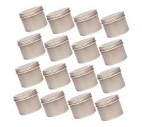 Garneck 16Pcs Round Aluminum Cream Jars Balm Cans Makeup Containers for Travel Cosmetic Storage and DIY Candle Use