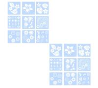 Garneck 18pcs Reusable Flower Templates Stencil Set Made of Sturdy Pet Material, for Home Decor and Scrapbook, for Spring Crafts and Cultivating Hand Eye Coordination