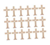 Garneck 18pcs Unfinished Wooden Crosses for Crafts DIY Tabletop Decorations for Easter Baptism Church Events Christian Spiritual Favors for Weddings and First Communions