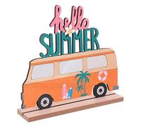 Garneck 1pc Hawaii Ornaments Fall Home Decor Freestanding Summer Sign Palm Leaves Art Home Decor Signs Flamingo Party Decorations Animal Decor Hawaiian Adornment Office Crafts Wooden Beach