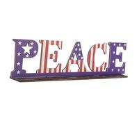 Garneck 1pc Independence Day Wooden Letter Decor Festival Desktop Adornment Stylish Peace Handicraft Decoration Craft for Celebration