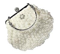 Garneck 1Pc Retro Pearl Beaded Handbag Stylish Crossbody Shoulder Bag for Women for Dating Casual Outings and Special Occasions Eye Catching Design Shell Yellow