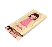 Garneck 1pc Wooden Body Constitution Puzzle Educational Multilayer Puzzle for Aged Learn Human Anatomy Develop Hand Eye Coordination Logical Thinking Safe