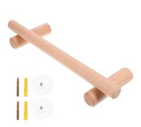 Garneck 1pc Wooden Single Rod Towel Bar Wall-mounted Space-saving Bathroom Kitchen Rack Walnut Wood Hand Towel Holder with Smooth Finish Easy Installation