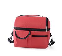 Garneck 1pcs Double-Deck Insulated Lunch Tote Bag for Picnic Hiking and Travel Portable Fresh-Keeping Storage for Food and Drinks Oxford Cloth Bright Red