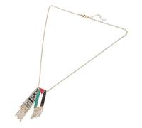 Garneck 1Piece Unisex Palestine Flag Necklace Stainless Steel Pendant for Men Women Lightweight Neck Chain for Cultural Connection Meaningful for Friends Family