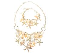 Garneck 1Set Sea Conch and Star Jewelry Elegant Bracelet and Necklace for Women Durable Beach Themed Accessories for Parties and Special Occasions