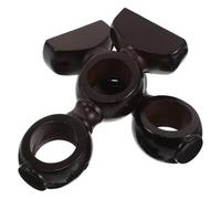 Garneck 2 Pack Wooden Curtain Rod Brackets for Wall Mounted Drapery Rods, Coffee Color Solid Wood Curtain Pole Supports Double Closed Brackets for Bedroom Living Room Kitchen