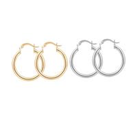 Garneck 2 Pairs Chic Geometric Metal Circle Earrings of Golden Silver Ear Drops Stylish Ear Jewelry for Women for Parties Weddings and Everyday Wear