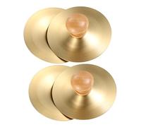 Garneck 2 Pairs Copper Finger Cymbals Musical Percussion Instruments for Kids 7cm Small Finger Cymbals Toys Suitable for Dance and Early Music Play