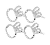 Garneck 2 Pairs Cute Rabbit Earrings for Women Adorable Bunny Ear Jewelry Minimalist Silver Tone Durable for Easter and Animal Lovers