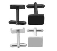 Garneck 2 Pairs Elegant Stainless Steel Cufflinks Set for Men Scratch Resistant and Easy to Install for Business Wedding Attire DIY Accessory for Formal Outfits